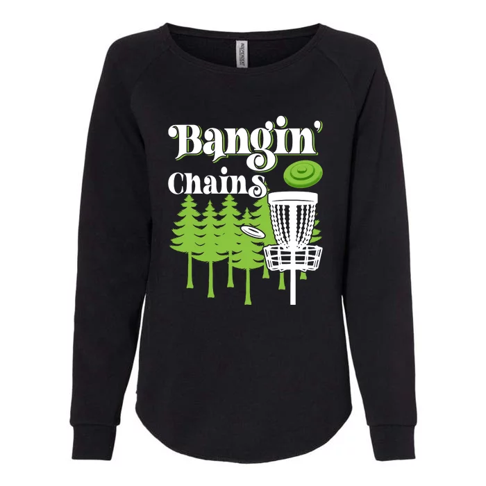 Funny Vintage Disc Golf Bangin' Chains Womens California Wash Sweatshirt