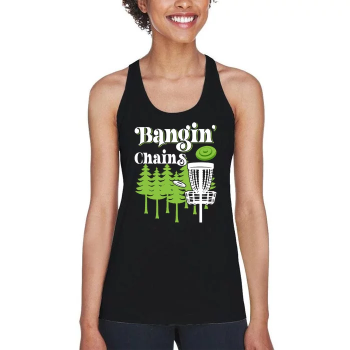 Funny Vintage Disc Golf Bangin' Chains Women's Racerback Tank