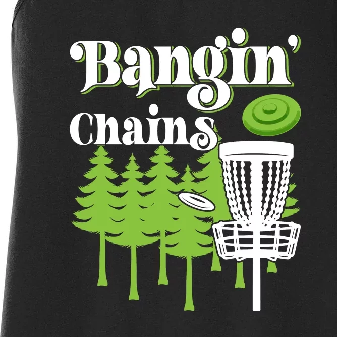 Funny Vintage Disc Golf Bangin' Chains Women's Racerback Tank