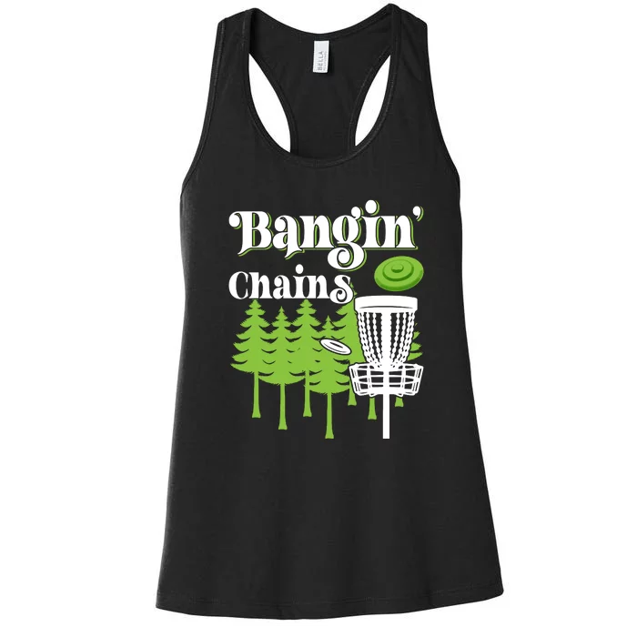 Funny Vintage Disc Golf Bangin' Chains Women's Racerback Tank