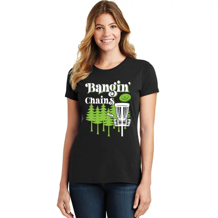 Funny Vintage Disc Golf Bangin' Chains Women's T-Shirt