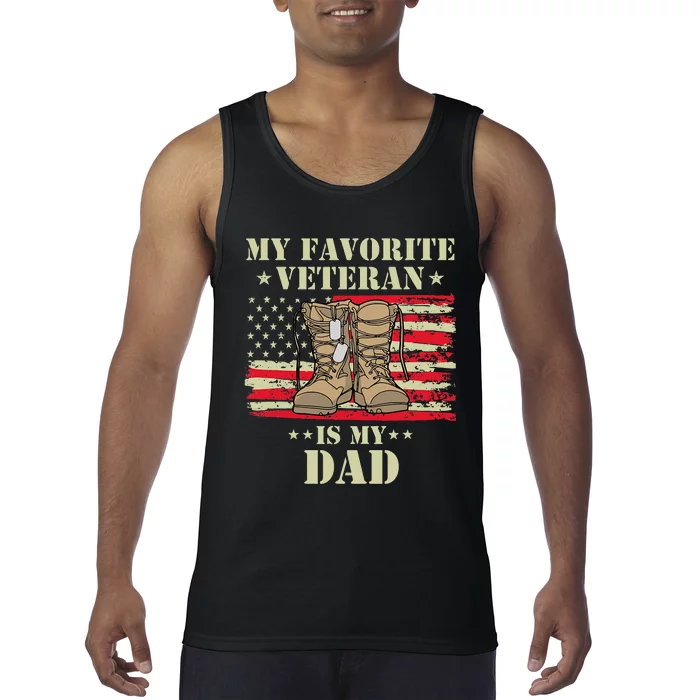 Father Veterans Day My Favorite Veteran Is My Dad Proud Kids Tank Top