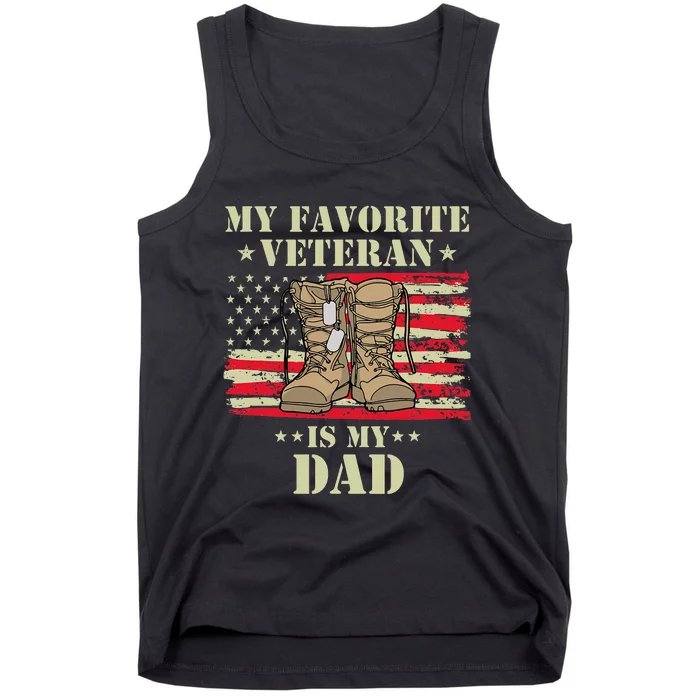 Father Veterans Day My Favorite Veteran Is My Dad Proud Kids Tank Top