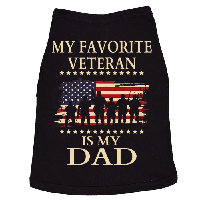 Father Veterans Day My Favorite Veteran Is My Dad Proud Kids Doggie Tank