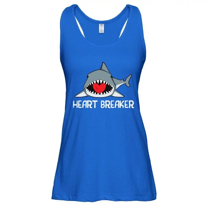 Funny Valentines Day Shark Heart Breaker Cool Gift Ladies Essential Flowy Tank