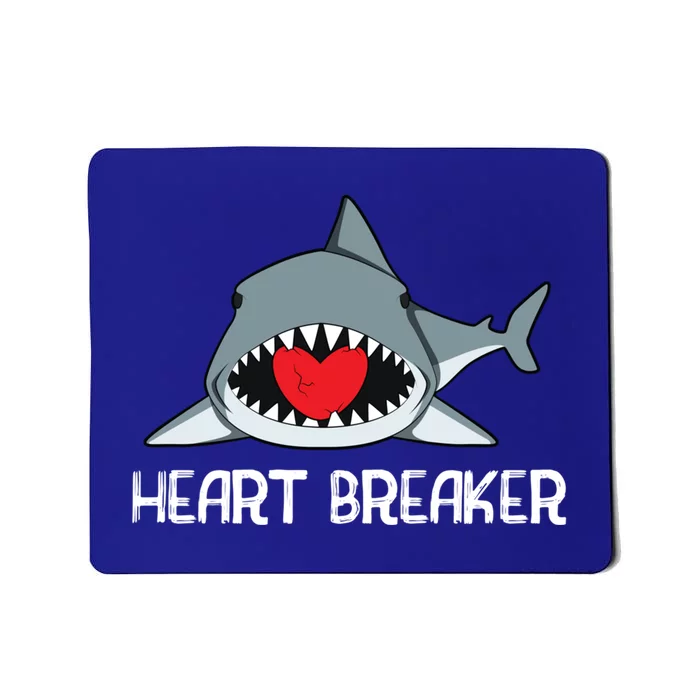 Funny Valentines Day Shark Heart Breaker Cool Gift Mousepad