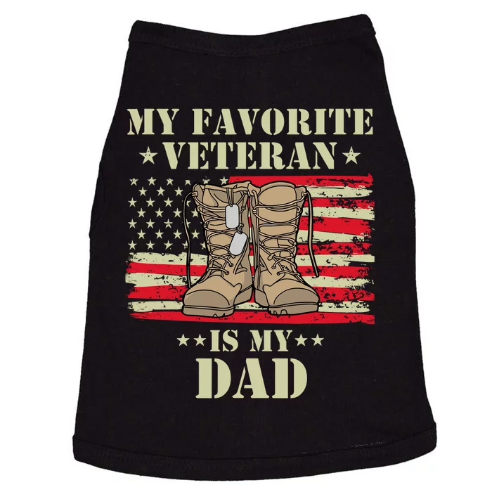 Father Veterans Day My Favorite Veteran Is My Dad Proud Kids Doggie Tank