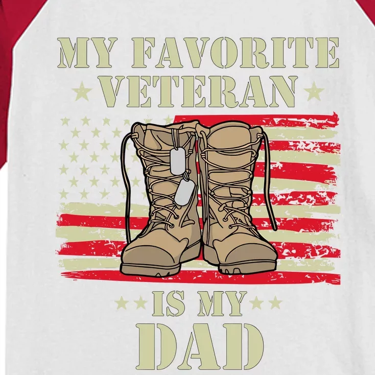 Father Veterans Day My Favorite Veteran Is My Dad Proud Kids Kids Colorblock Raglan Jersey