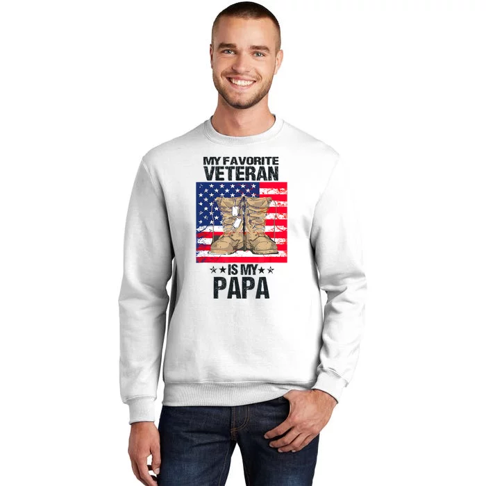 Father Veterans Day My Favorite Veteran Is My Papa For Kids Sweatshirt