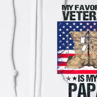 Father Veterans Day My Favorite Veteran Is My Papa For Kids Full Zip Hoodie