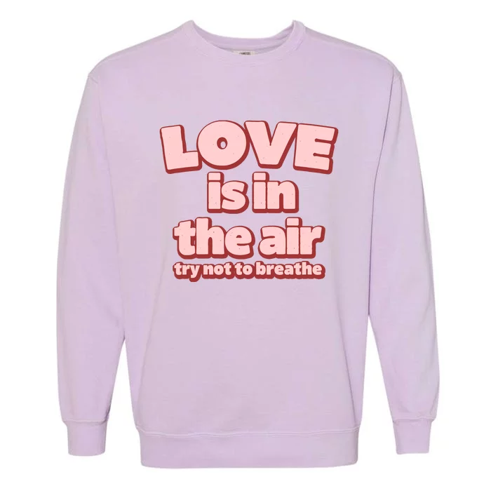 Funny Valentines Day Love Is In The Air Garment-Dyed Sweatshirt