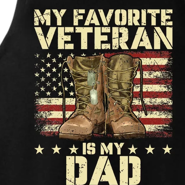 Father Veterans Day My Favorite Veteran Is My Dad For Kids Ladies Tri-Blend Wicking Tank