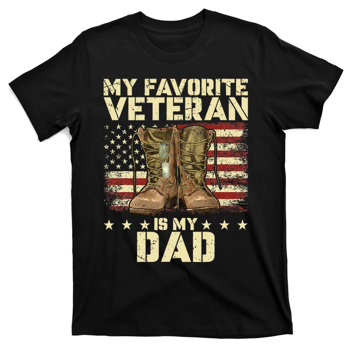 Father Veterans Day My Favorite Veteran Is My Dad For Kids T-Shirt