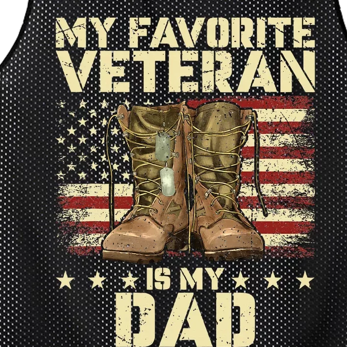 Father Veterans Day My Favorite Veteran Is My Dad For Kids Mesh Reversible Basketball Jersey Tank