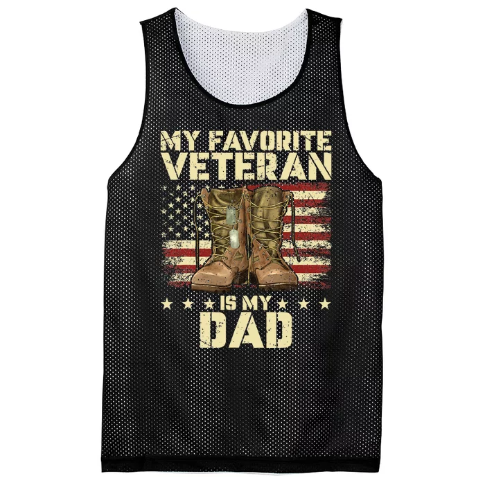 Father Veterans Day My Favorite Veteran Is My Dad For Kids Mesh Reversible Basketball Jersey Tank