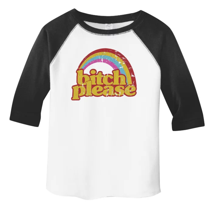 Funny Vintage Distressed Rainbow Bitch Please Gift Toddler Fine Jersey T-Shirt