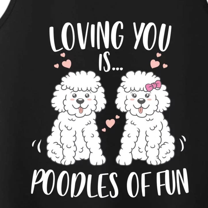 Funny Valentines Day Dog Lover Poodle Cool Gift Performance Tank