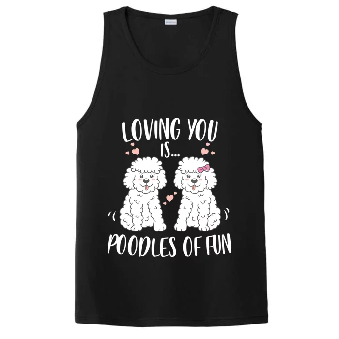 Funny Valentines Day Dog Lover Poodle Cool Gift Performance Tank