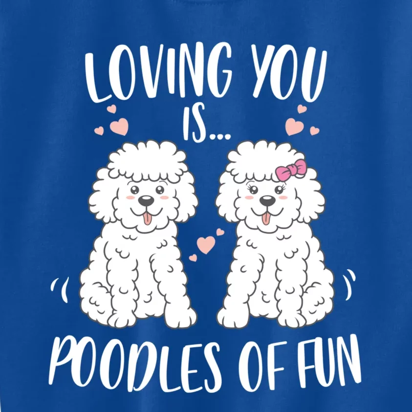 Funny Valentines Day Dog Lover Poodle Cool Gift Kids Sweatshirt