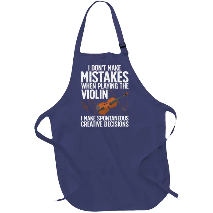 Funny Violin Design Orchestra Violin Player Full-Length Apron With Pocket