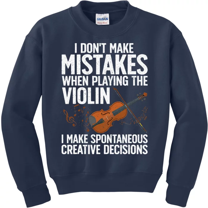 Funny Violin Design Orchestra Violin Player Kids Sweatshirt