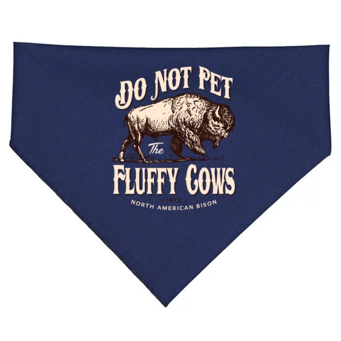 Funny Vintage Do Not Pet The Fluffy Cows American Bison USA-Made Doggie Bandana