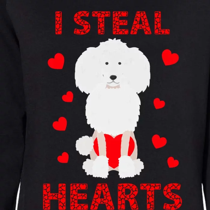 Funny Valentines Day Poodle Dog Lover I Steal Hearts Gift Womens California Wash Sweatshirt