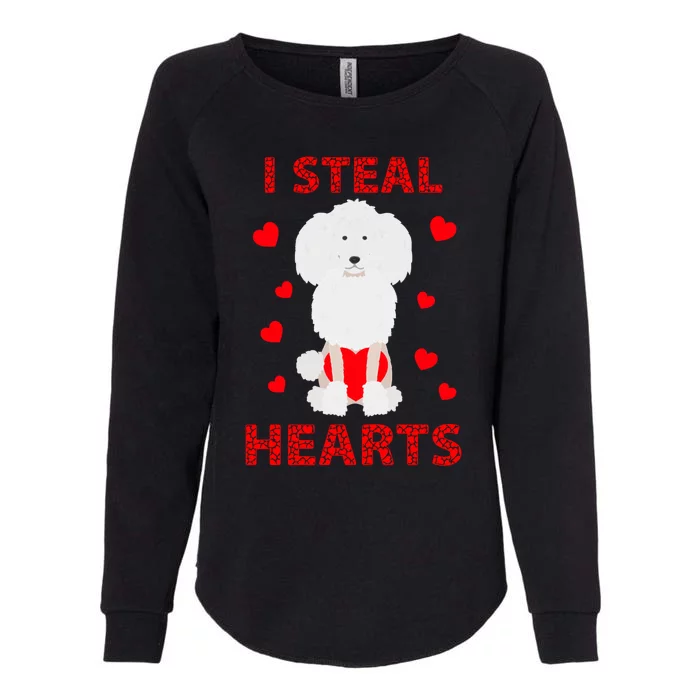 Funny Valentines Day Poodle Dog Lover I Steal Hearts Gift Womens California Wash Sweatshirt