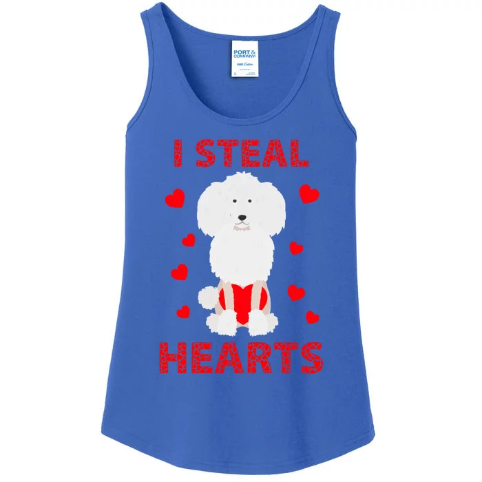 Funny Valentines Day Poodle Dog Lover I Steal Hearts Gift Ladies Essential Tank