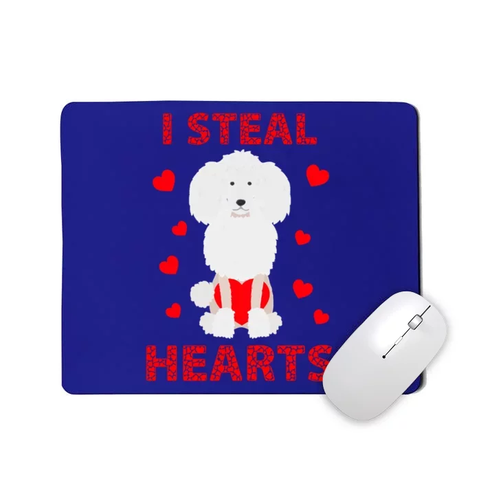 Funny Valentines Day Poodle Dog Lover I Steal Hearts Gift Mousepad