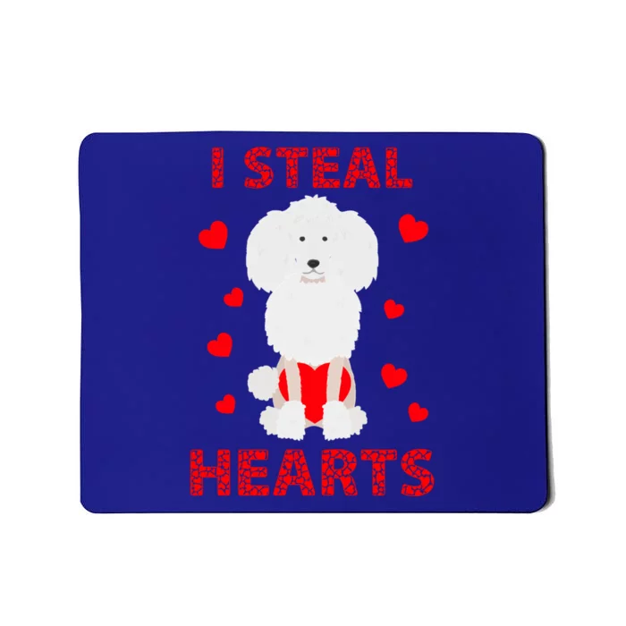 Funny Valentines Day Poodle Dog Lover I Steal Hearts Gift Mousepad