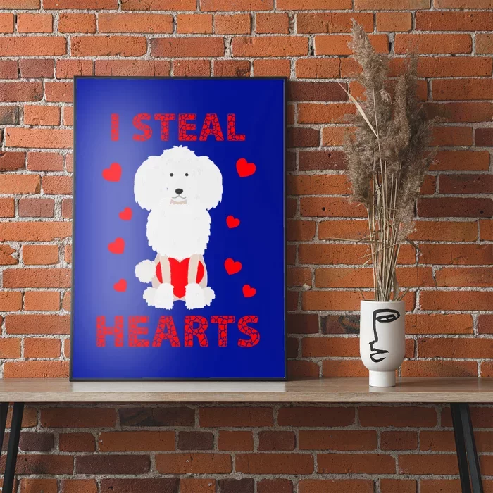 Funny Valentines Day Poodle Dog Lover I Steal Hearts Gift Poster