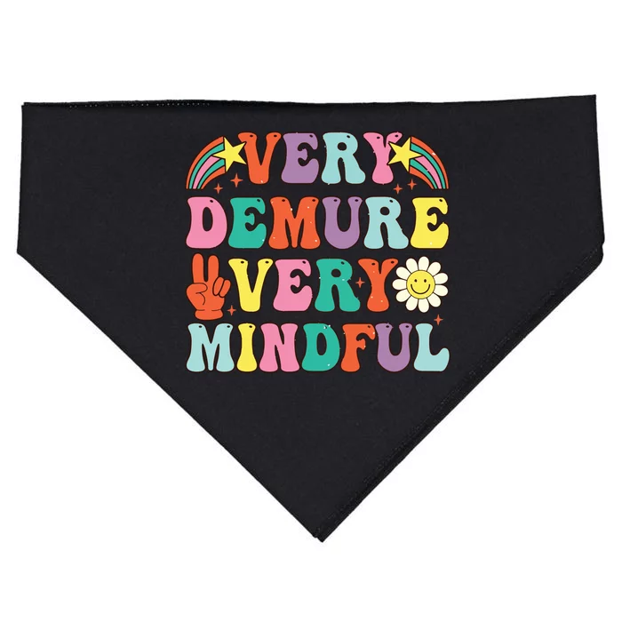 Funny Very Demure Very Mindful Trend Demure Mindful Retro USA-Made Doggie Bandana