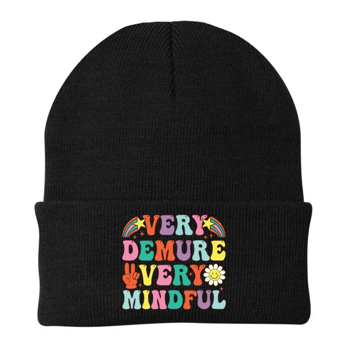 Funny Very Demure Very Mindful Trend Demure Mindful Retro Knit Cap Winter Beanie