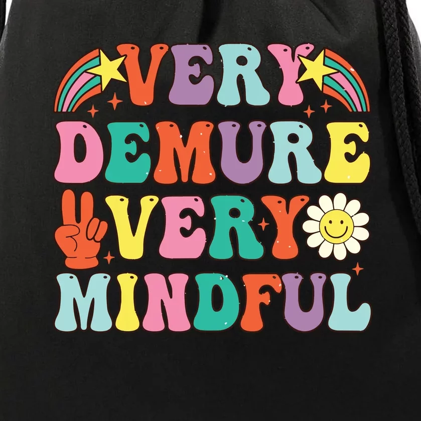 Funny Very Demure Very Mindful Trend Demure Mindful Retro Drawstring Bag