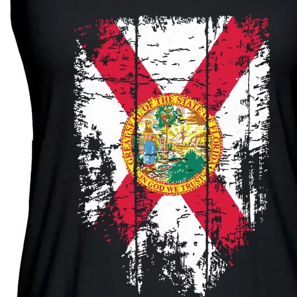 Florida Vintage Distressed Florida Flag Ladies Essential Flowy Tank