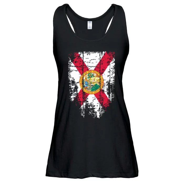 Florida Vintage Distressed Florida Flag Ladies Essential Flowy Tank