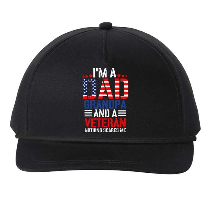 Funny Veteran Dad 4th Of July Independence Day Usd Flag Snapback Five-Panel Rope Hat