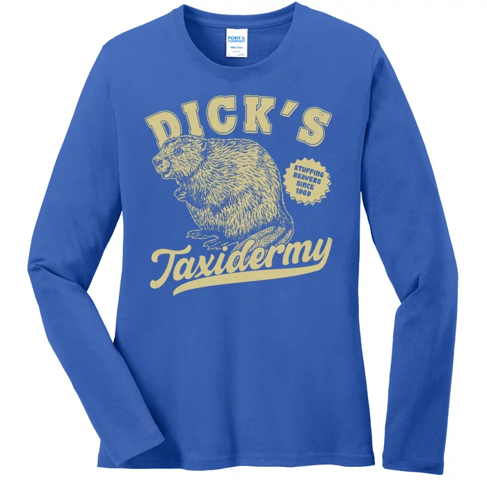 Funny Vintage Dick's Taxidermy Ladies Long Sleeve Shirt