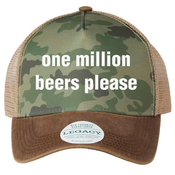 Funny Vintage Drinking Beer One Million Beers Please Legacy Tie Dye Trucker Hat