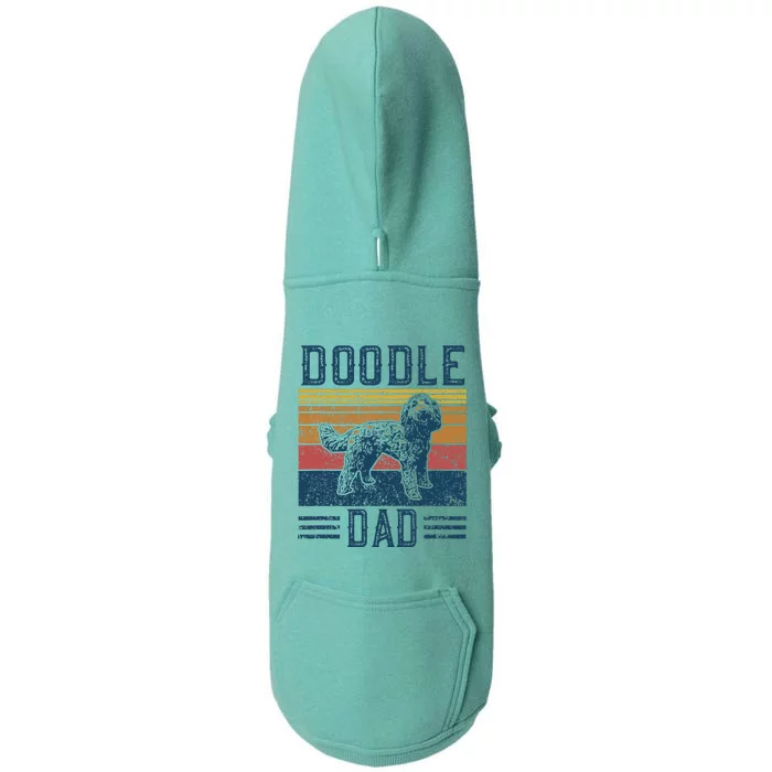 Funny Vintage Doodle Dad Aussie Doodle & Goldendoodle Doggie 3-End Fleece Hoodie