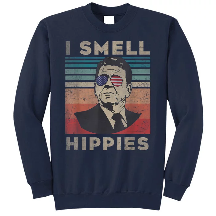 Funny Vintage Distressed, Retro Reagan President I Smell Hippies Tall Sweatshirt