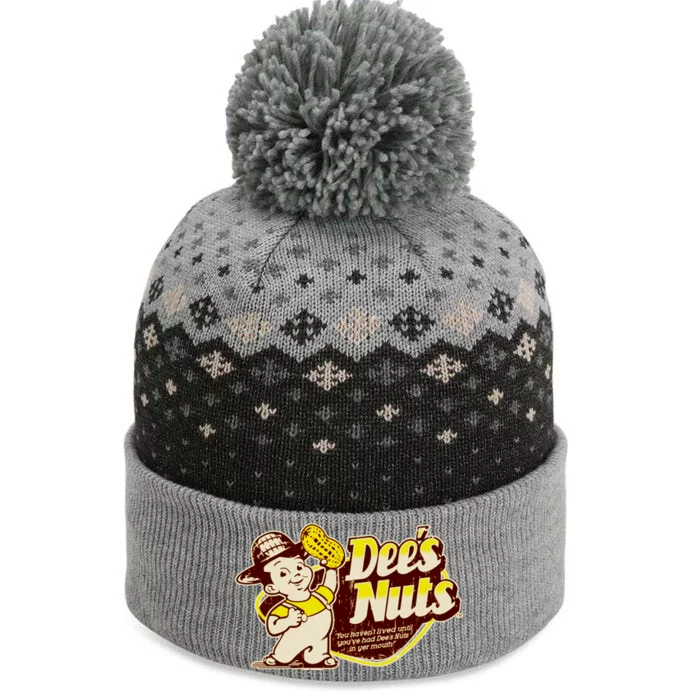 Funny Vintage Dee's Nuts Logo The Baniff Cuffed Pom Beanie