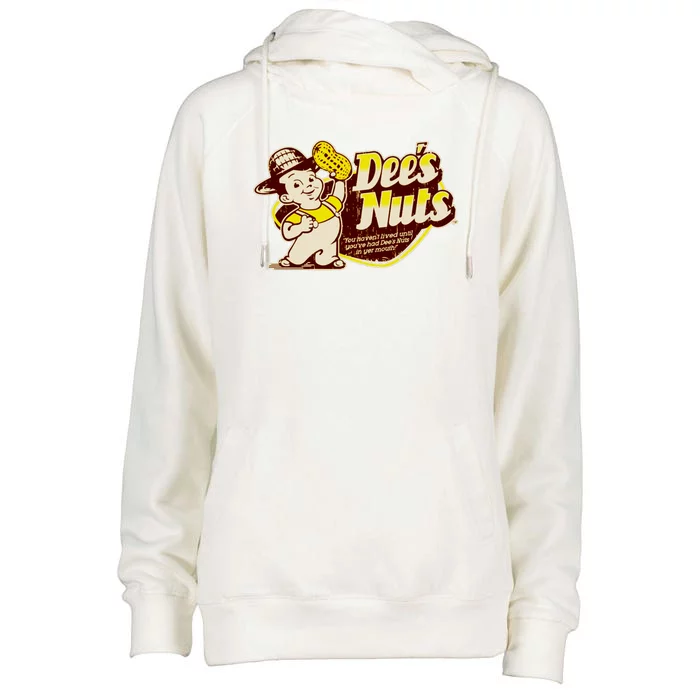 Funny Vintage Dee's Nuts Logo Womens Funnel Neck Pullover Hood