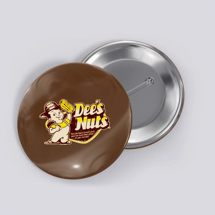 Funny Vintage Dee's Nuts Logo Button