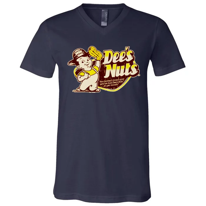 Funny Vintage Dee's Nuts Logo V-Neck T-Shirt