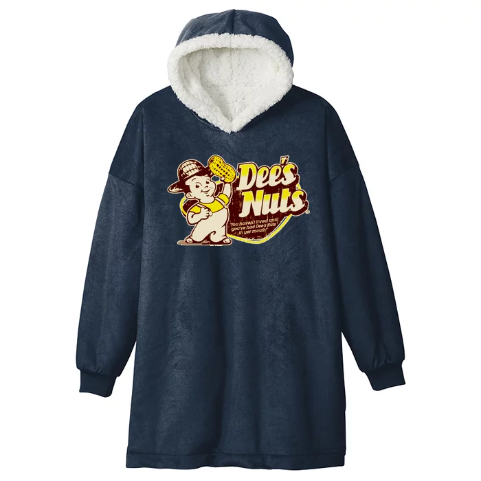 Funny Vintage Dee's Nuts Logo Hooded Wearable Blanket