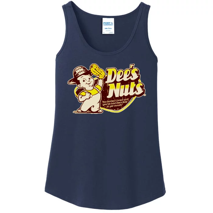 Funny Vintage Dee's Nuts Logo Ladies Essential Tank