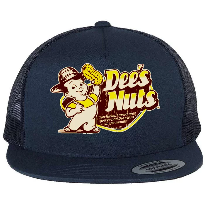 Funny Vintage Dee's Nuts Logo Flat Bill Trucker Hat