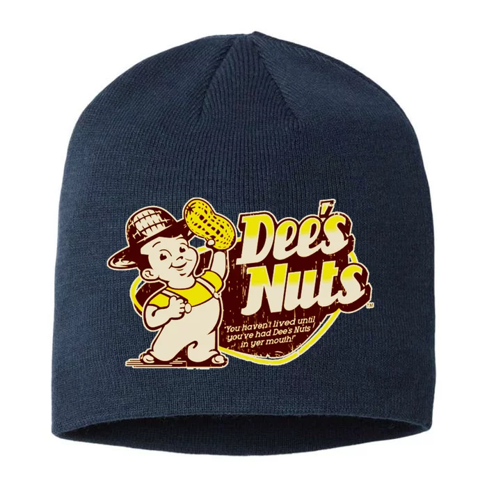 Funny Vintage Dee's Nuts Logo 8 1/2in Sustainable Knit Beanie